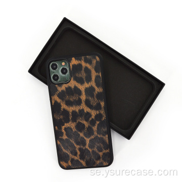 Custom Logo ColorBlock Exotisk Leopard Skin Telefon Väska